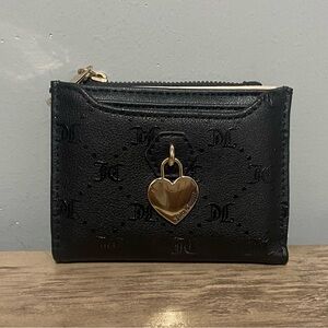 Juicy Couture Black Wallet with Gold Heart Charm